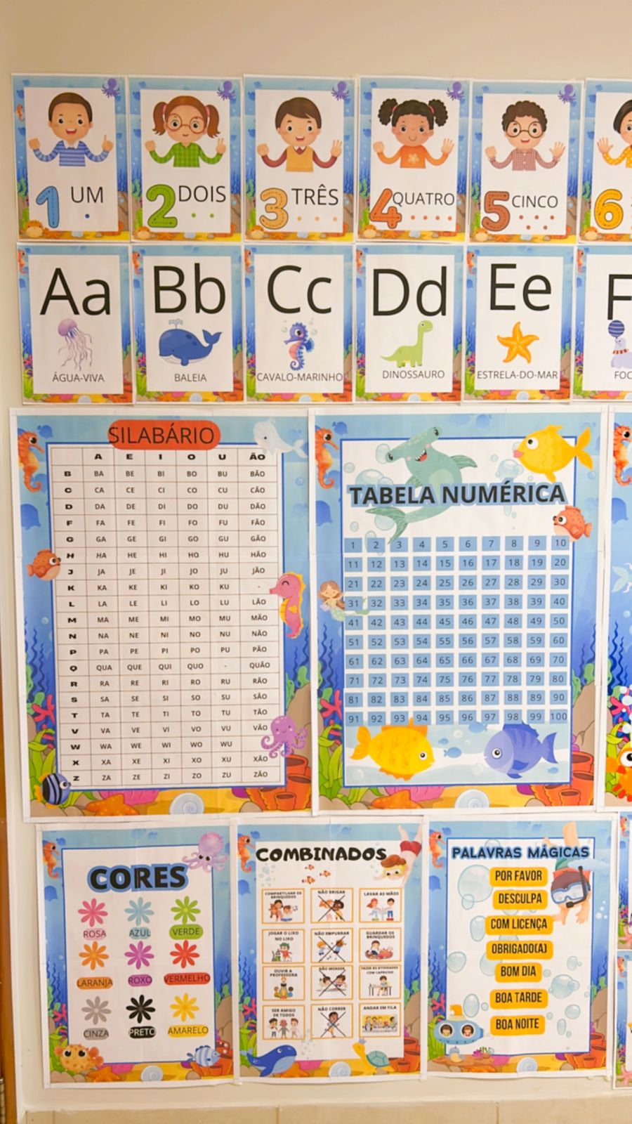 Kit volta às aulas Fundo do mar 2026