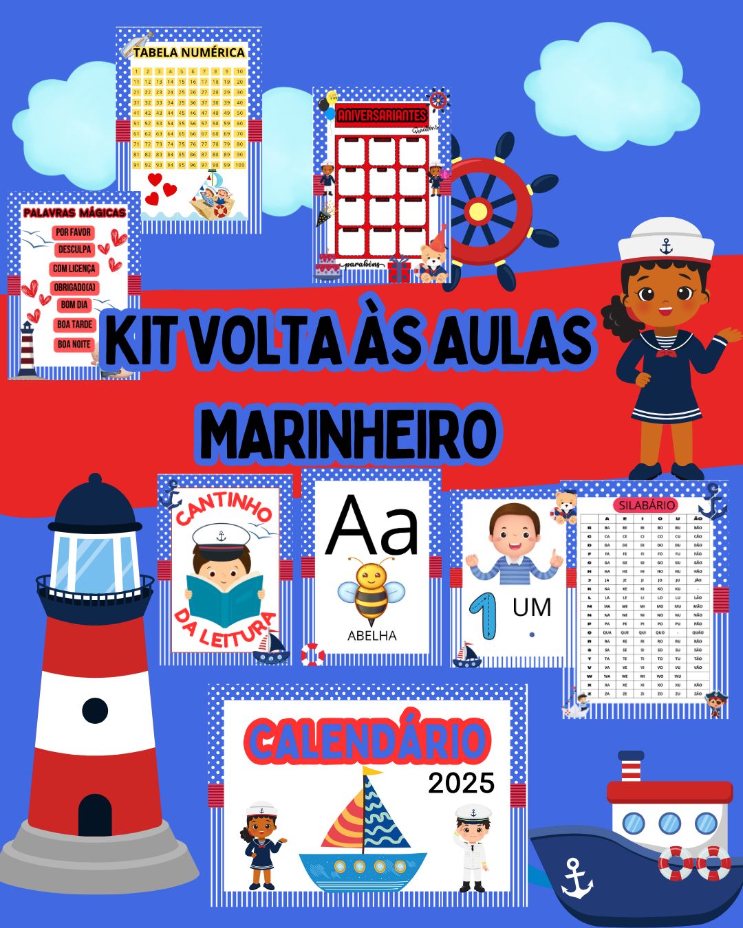 Kit volta às aulas Marinheiro 2026⚓🪼