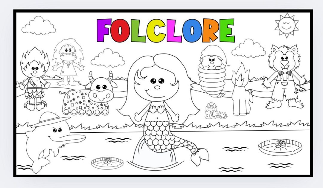 Painel para Colorir - Personagens do Folclore - Imagem 2