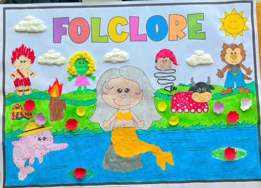 Painel para Colorir - Personagens do Folclore