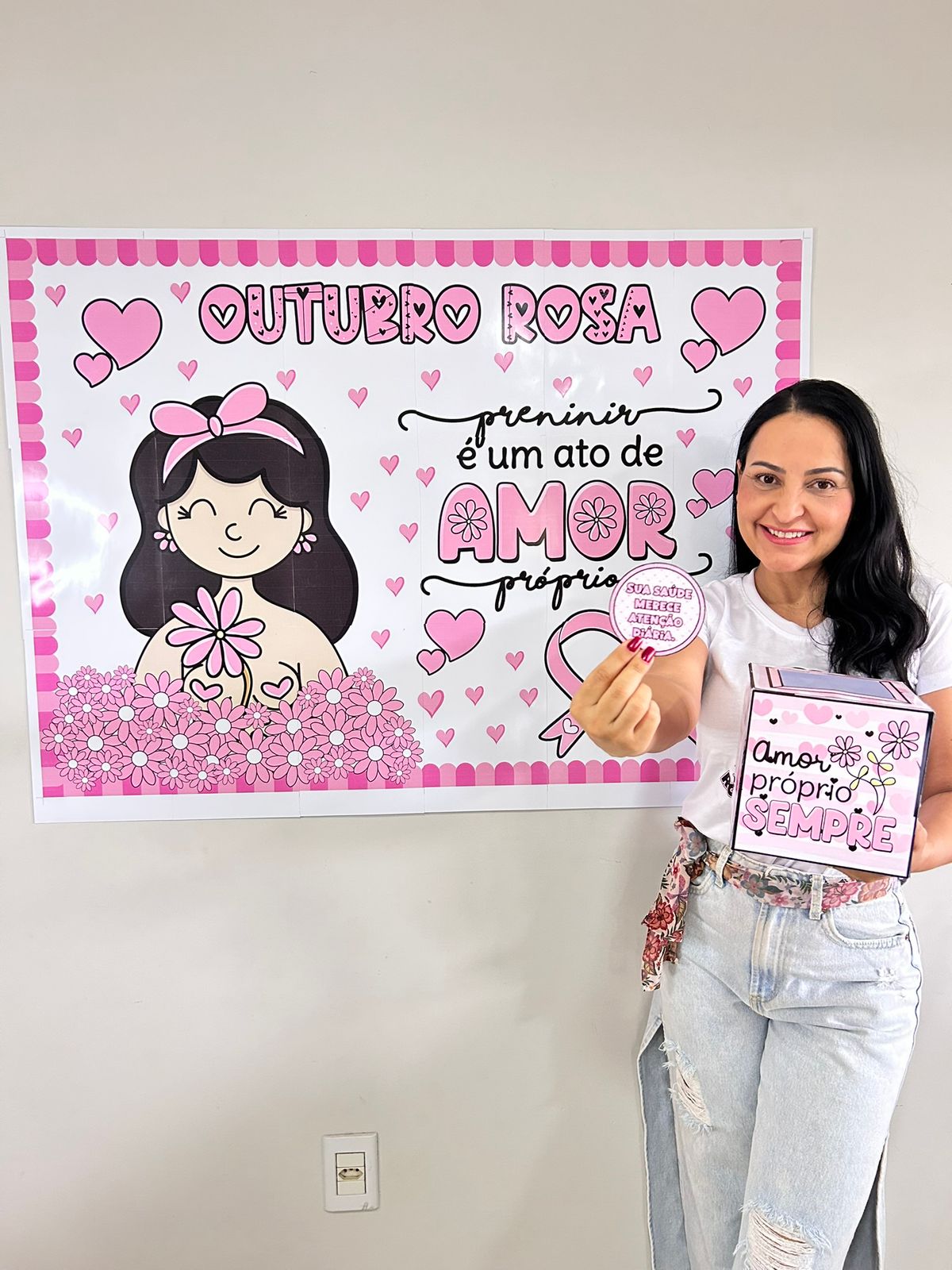 Caixa Outubro Rosa, painel e cartão - Imagem 2