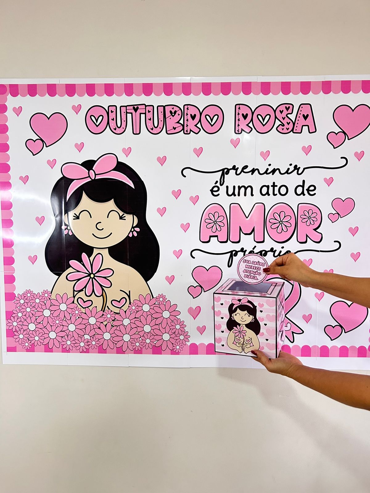 Caixa Outubro Rosa, painel e cartão - Imagem 5