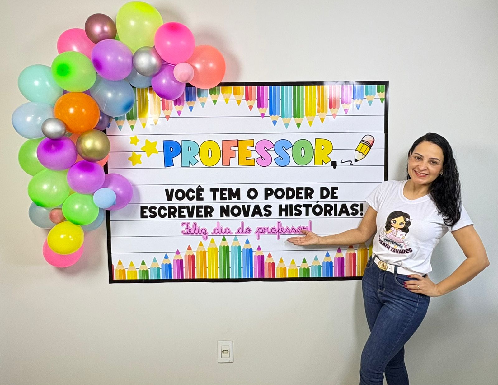 Painel + brindes, dia do Professor