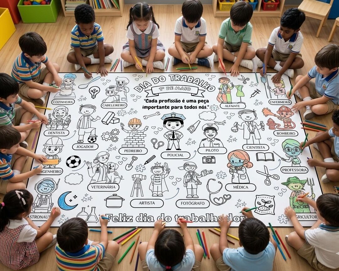 Painel para colorir - Dia do trabalho