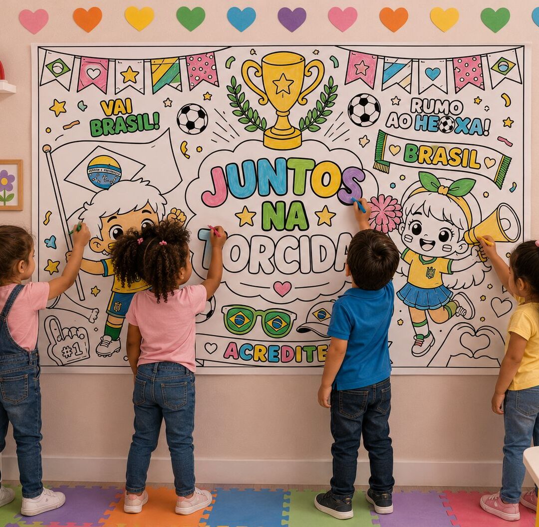 Painel Para Colorir Juntos na Torcida
