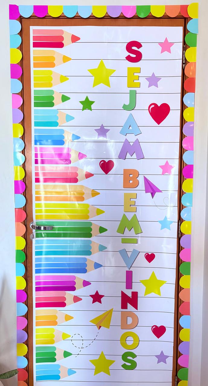 Painel Para Porta - Sejam Bem-Vindos Tema Lápis! - Imagem 2