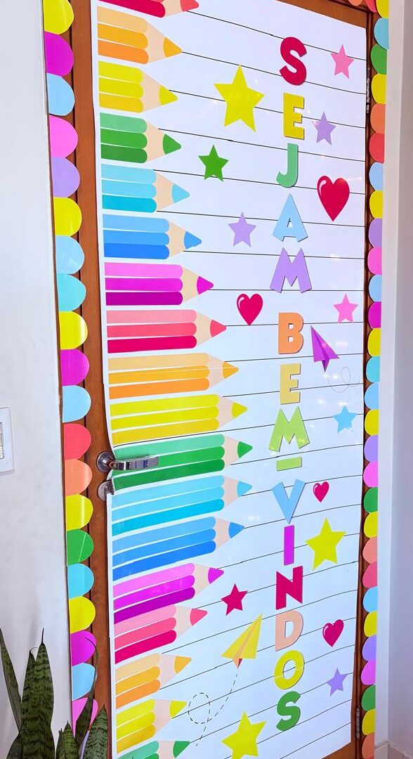 Painel Para Porta - Sejam Bem-Vindos Tema Lápis!