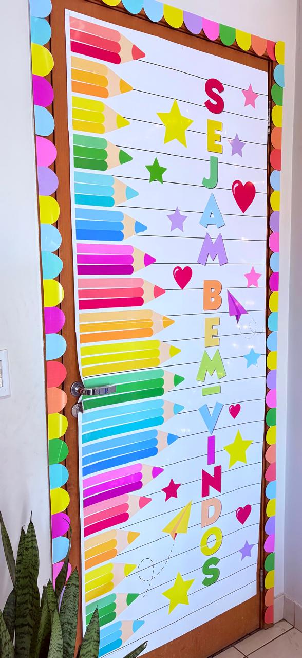 Painel Para Porta - Sejam Bem-Vindos Tema Lápis!