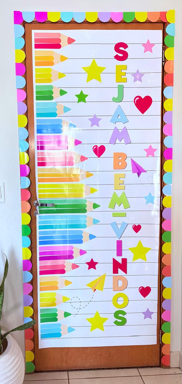 Painel Para Porta - Sejam Bem-Vindos Tema Lápis! - Imagem 5