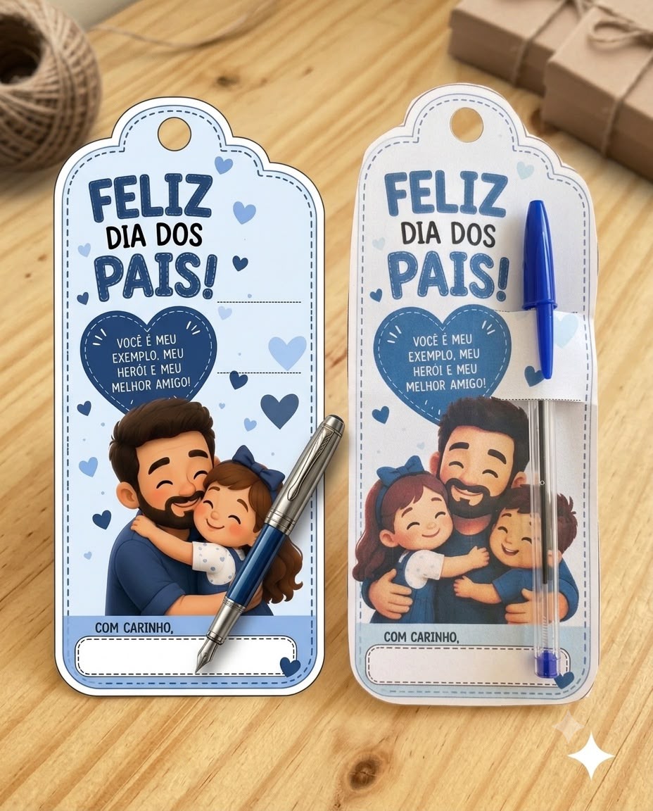 Cartão Porta Caneta Para o Papai